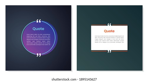 Quote frames blank templates set. Quote box frame vector. quote bubbles. Quote Typographical Poster Template