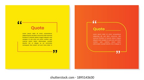 Quote frames blank templates set. Quote box frame vector. quote bubbles. Quote Typographical Poster Template