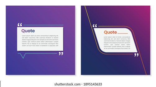 Quote frames blank templates set. Quote box frame vector. quote bubbles. Quote Typographical Poster Template