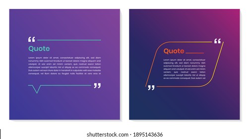 Quote frames blank templates set. Quote box frame vector. quote bubbles. Quote Typographical Poster Template