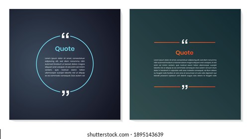 Quote frames blank templates set. Quote box frame vector. quote bubbles. Quote Typographical Poster Template