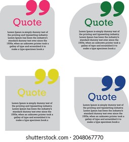 Quote frames blank templates set. Quote box frame, big set. Quote box icon. Texting quote boxes. Vector Format Eps10.