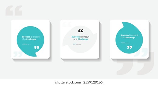 Quote frames blank templates set. Text in brackets, citation empty speech bubbles, quote bubbles. Textbox isolated on color background