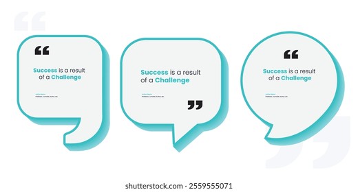 Quote frames blank templates set. Text in brackets, citation empty speech bubbles, quote bubbles. Textbox isolated on color background