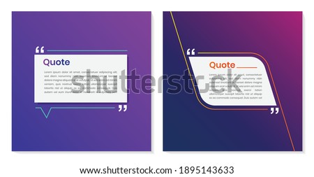 Quote frames blank templates set. Quote box frame vector. quote bubbles. Quote Typographical Poster Template