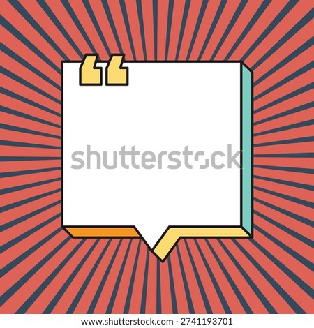 Quote frames blank templates. Text in brackets, citation empty speech bubbles, quote bubbles. Textbox isolated on color background.