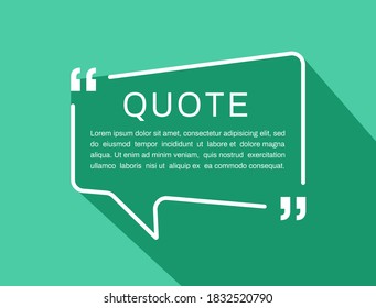 Quote frames. Quote box. Speech Bubble. Vector illustration 