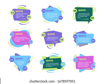 quote frames. design template for text area print information vector stylized frames