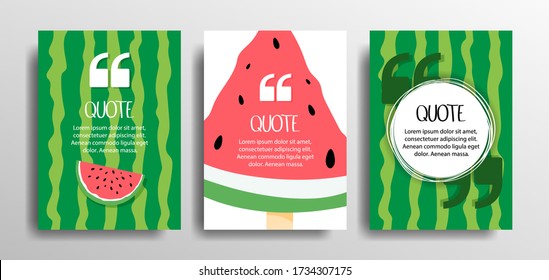 Quote frames set of blank templates. Text in brackets, quotation of blank speech bubbles, quotations. summer, layout design, greeting card, cover, banner, poster, template design, vector illustration.