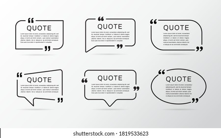 Quote Frames Set. Quote Box. Vector Illustration 