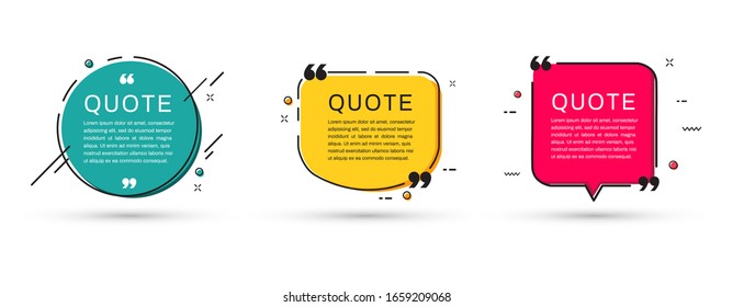 Quote frames templates set. Vector illustration