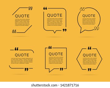 Quote frames templates. Vector illustration