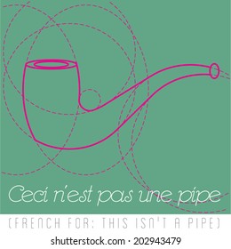 Quote in French after Rene Magritte, meaning of text- This is not a pipe