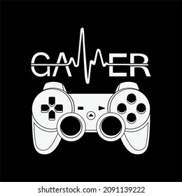 quote gamer and slogan illustration design