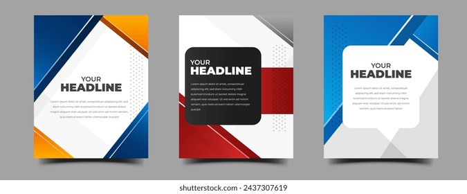 Quote geometric gradient social media template collection