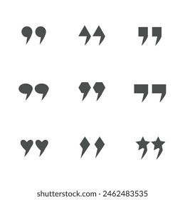 quote icon with 9 different shapes