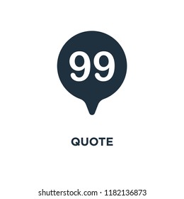 Quote icon. Black filled vector illustration. Quote symbol on white background. Can be used in web and mobile.