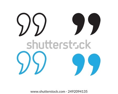 Quote icon black and white vector outline sign