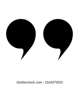 Icono de cita. Icono de comillas de bloqueo aislado en gráfico de vectores en blanco y negro. comillas de iconos vectoriales