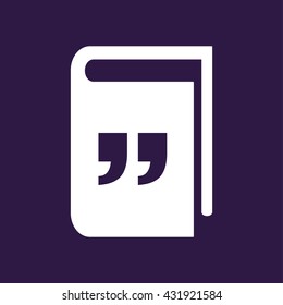 Quote icon in book symbol . Vector illustration