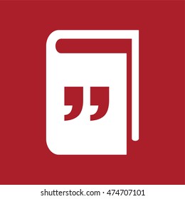 Quote icon in book symbol . Vector illustration