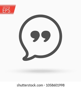 Quote icon. Chat, question icon. Cloud Ask Question symbol. Speech bubble comunication vector illustration.