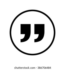 Quote icon in circle . Vector illustration