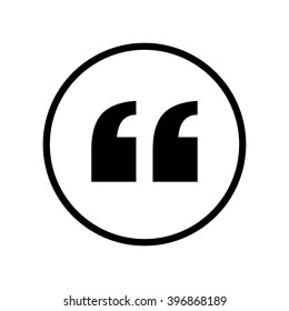 Quote icon in circle . Vector illustration