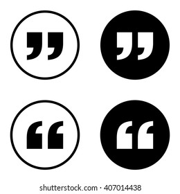 Quote icon in circle . Vector illustration