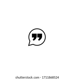 Quote icon collection in glyph style, solid color vector.