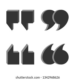 Quote icon, commas. Vector illustration