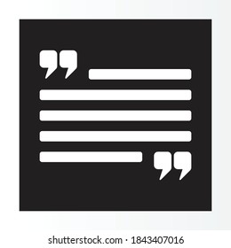 quote icon design vector for multiple use 
