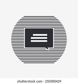 Quote icon. Direct oration sign. Speech bubble symbol. Flat design style. Made in vector illustration