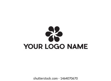 Quote icon flower style template black color editable. Isolated on white background.