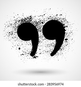 Quote Icon In Grunge Vector Style