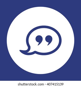 quote icon,  isolated. Flat  design.