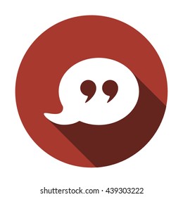 quote  icon,  isolated. Flat  design.