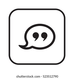 Quote   icon, isolated. Flat  design. 