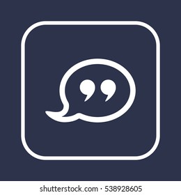 Quote   icon, isolated. Flat  design. 