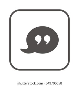 Quote   icon, isolated. Flat  design. 