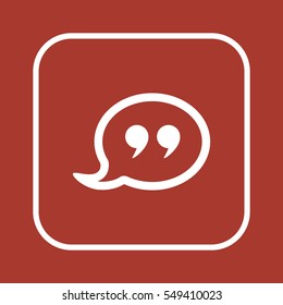 Quote   icon, isolated. Flat  design. 