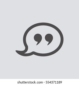 Quote   icon, isolated. Flat  design. 