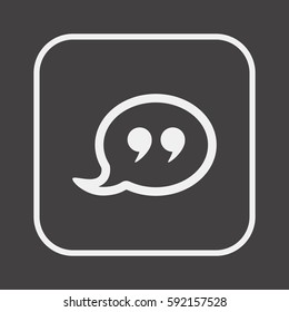 Quote   icon, isolated. Flat  design. 