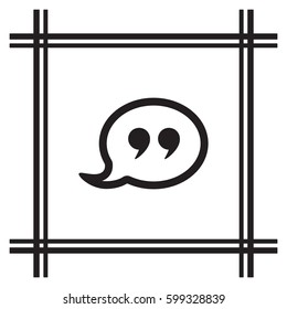 Quote   icon, isolated. Flat  design. 