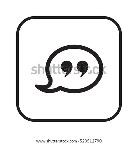 Quote   icon, isolated. Flat  design. 