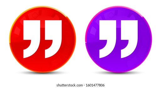 Quote icon isolated on glossy round buttons illustration