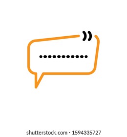 Quote icon. Line and two colour design template