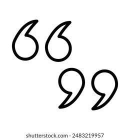 Quote icon linear logo mark in black and white