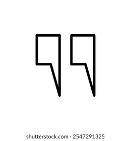 Quote icon logo design. Quotation mark sign and symbol