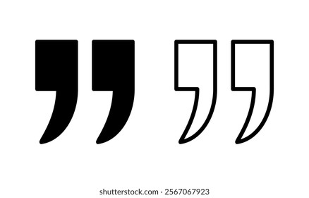 Quote icon logo design. Quotation mark sign and symbol